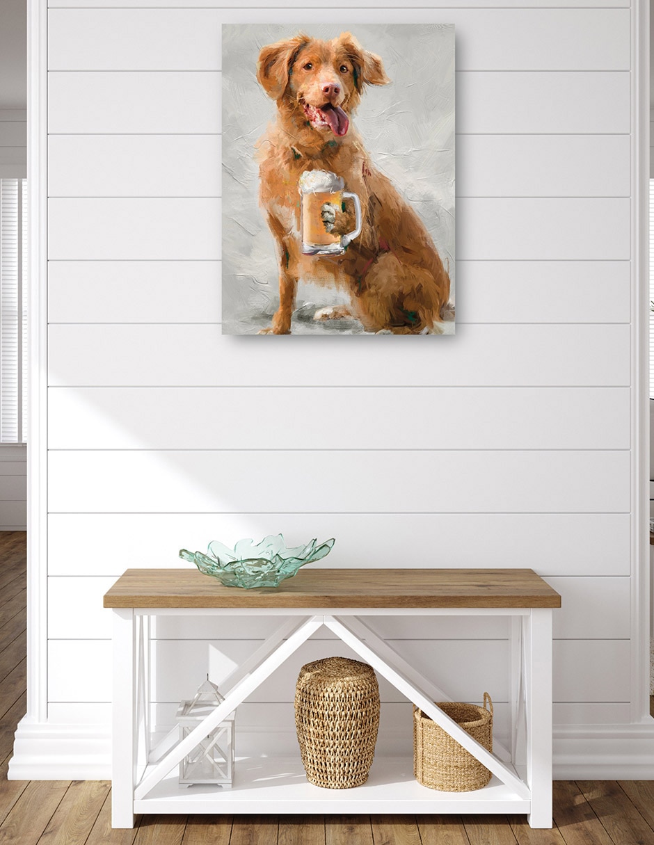 Cuadro decorativo Hora feliz canina técnica mixta Animales Domésticos 4