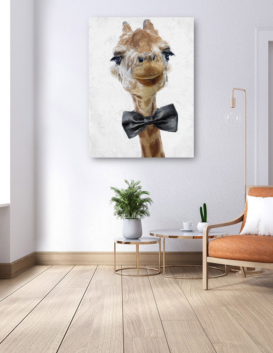 Cuadro decorativo Lazo negro técnica mixta Animales Domésticos 6