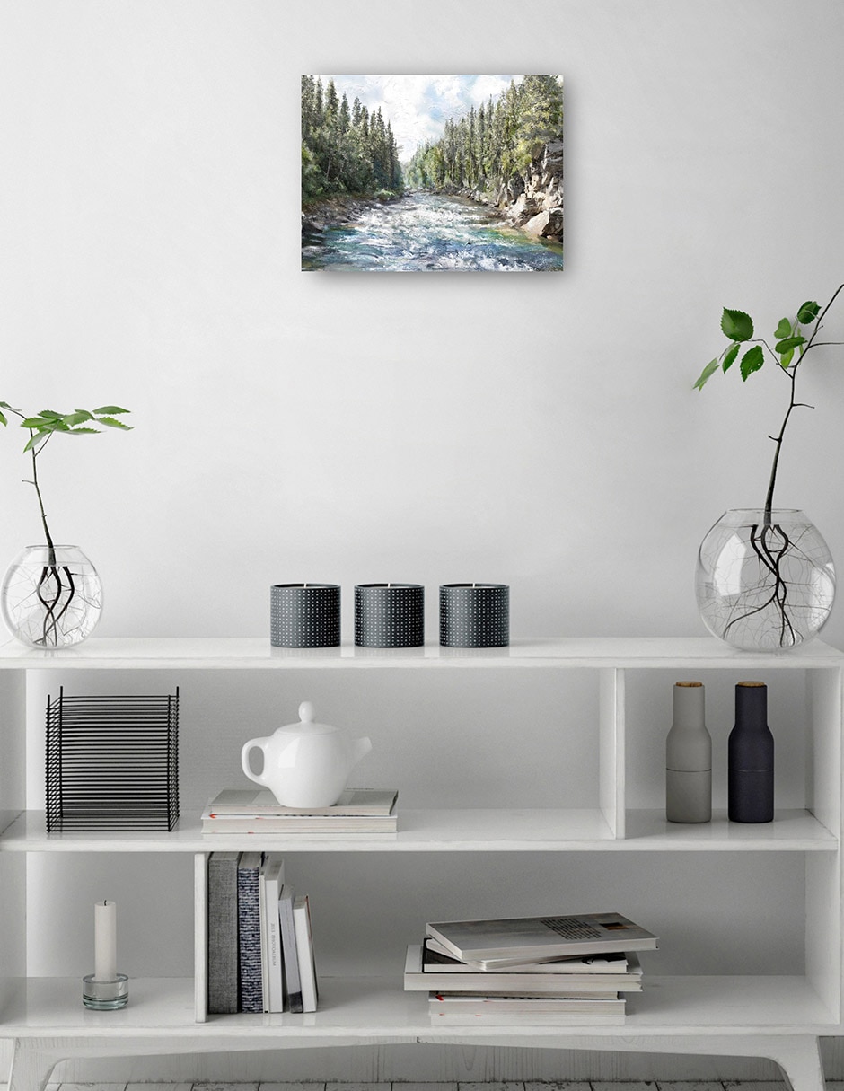 Cuadro decorativo Lejos de todo técnica mixta Ríos 2