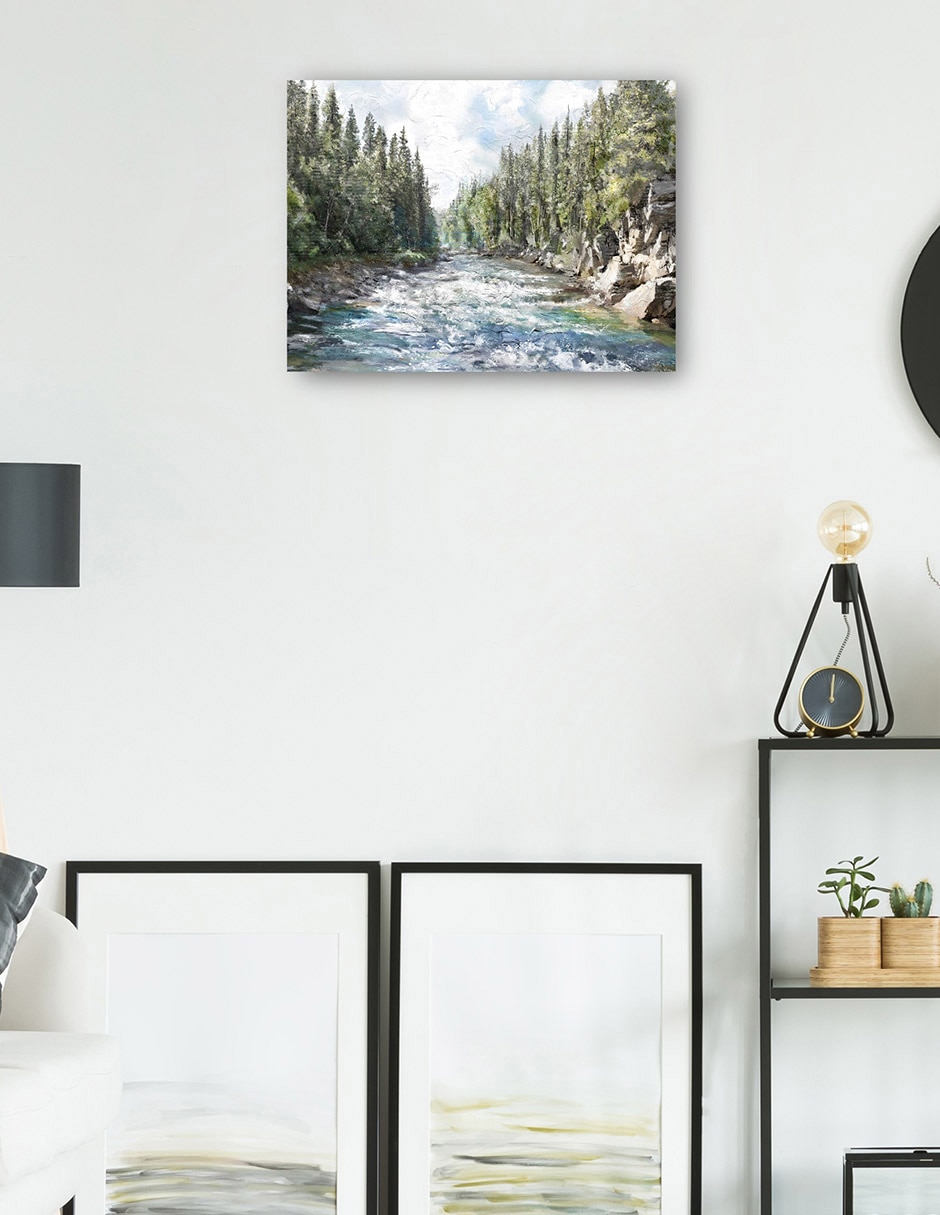 Cuadro decorativo Lejos de todo técnica mixta Ríos 3