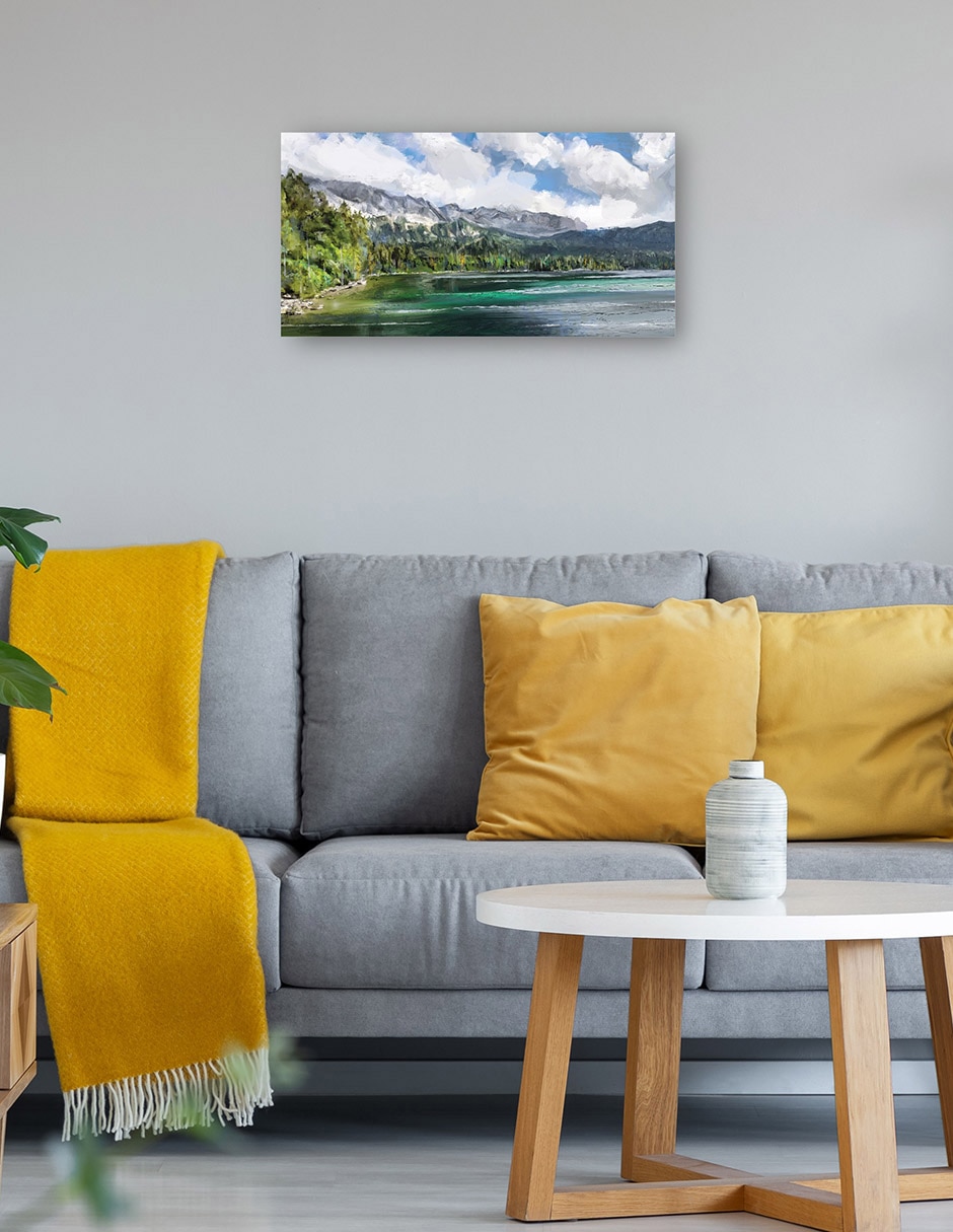 Cuadro decorativo Lago de verano técnica mixta Lagos 4
