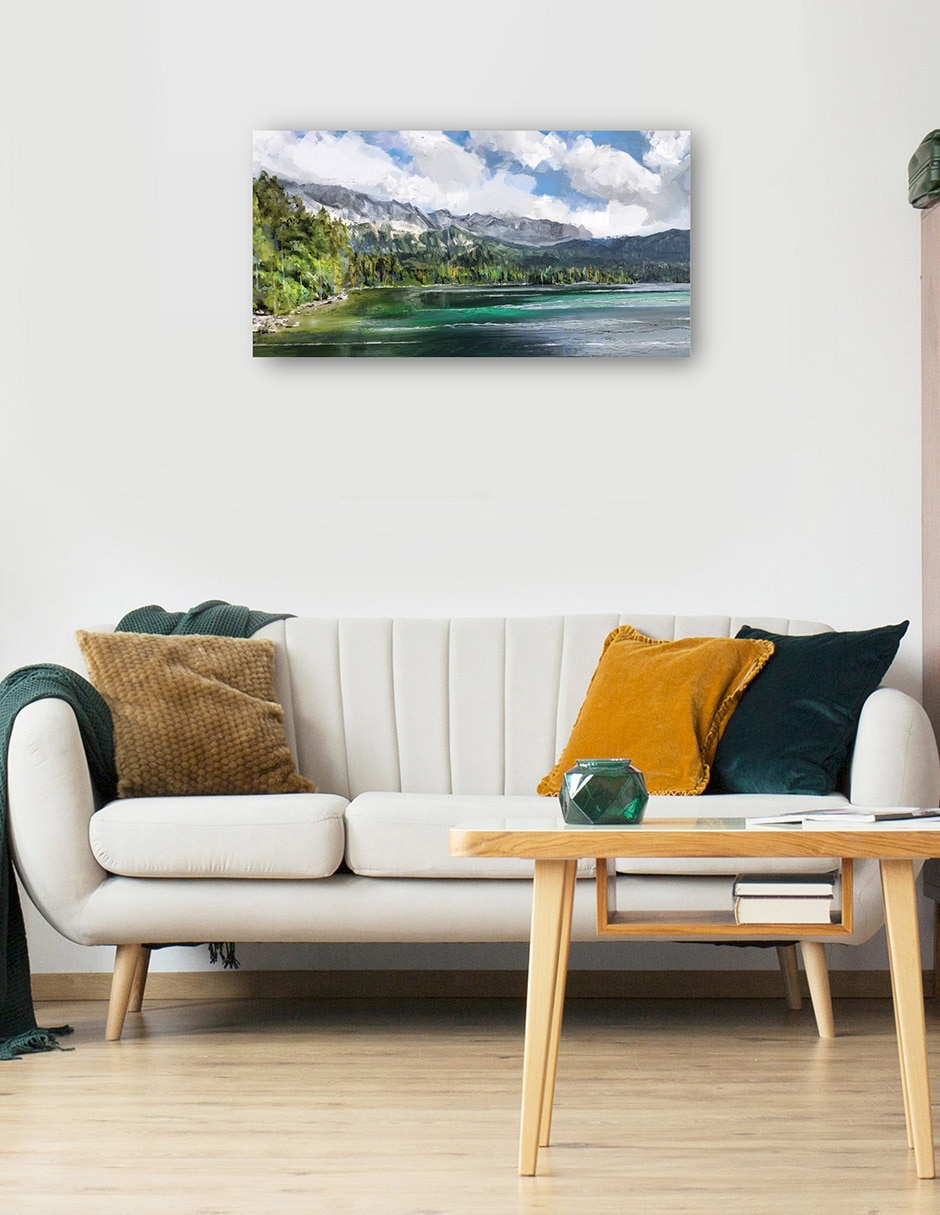 Cuadro decorativo Lago de verano técnica mixta Lagos 5
