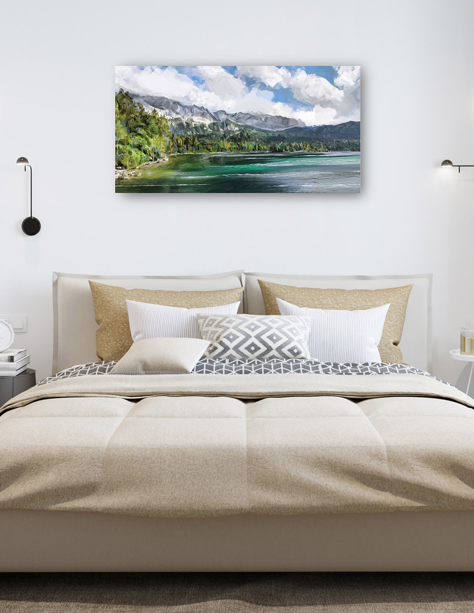 Cuadro decorativo Lago de verano técnica mixta Lagos 6