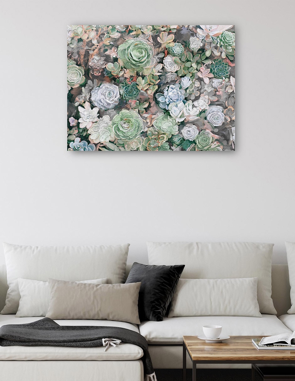 Cuadro decorativo Jardín suculento técnica mixta Floración 5