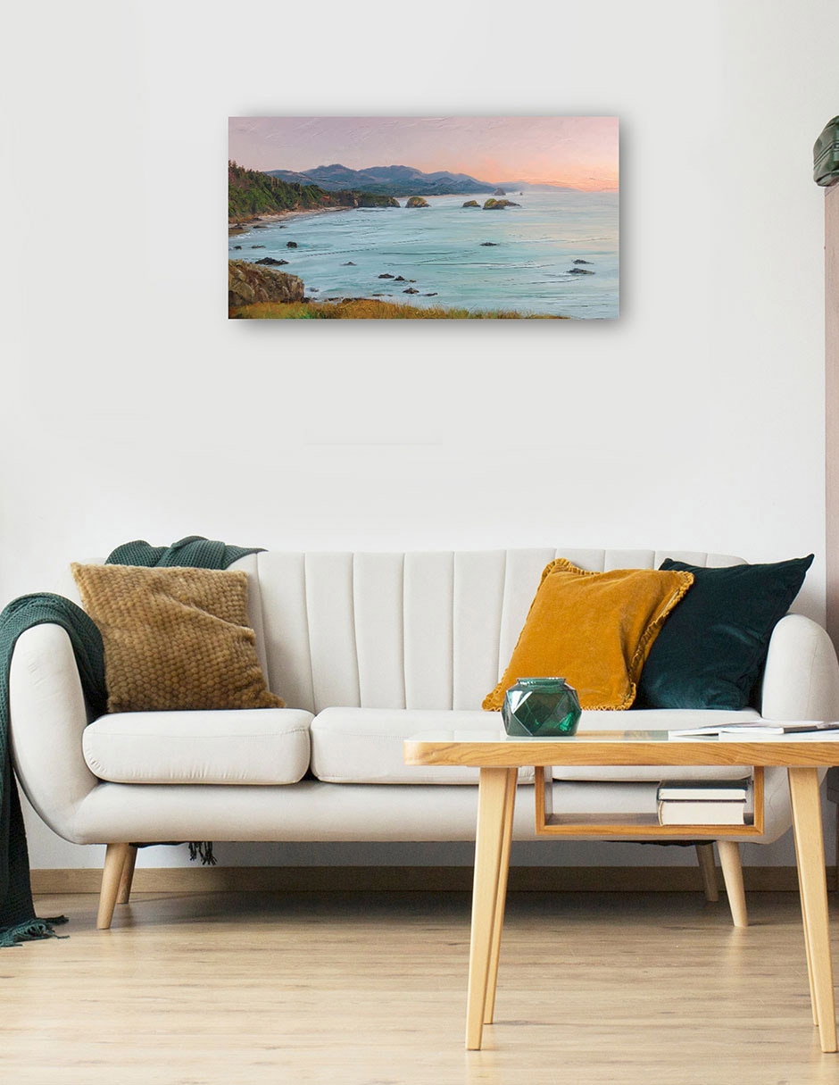 Cuadro decorativo Línea costera técnica mixta Playas 5
