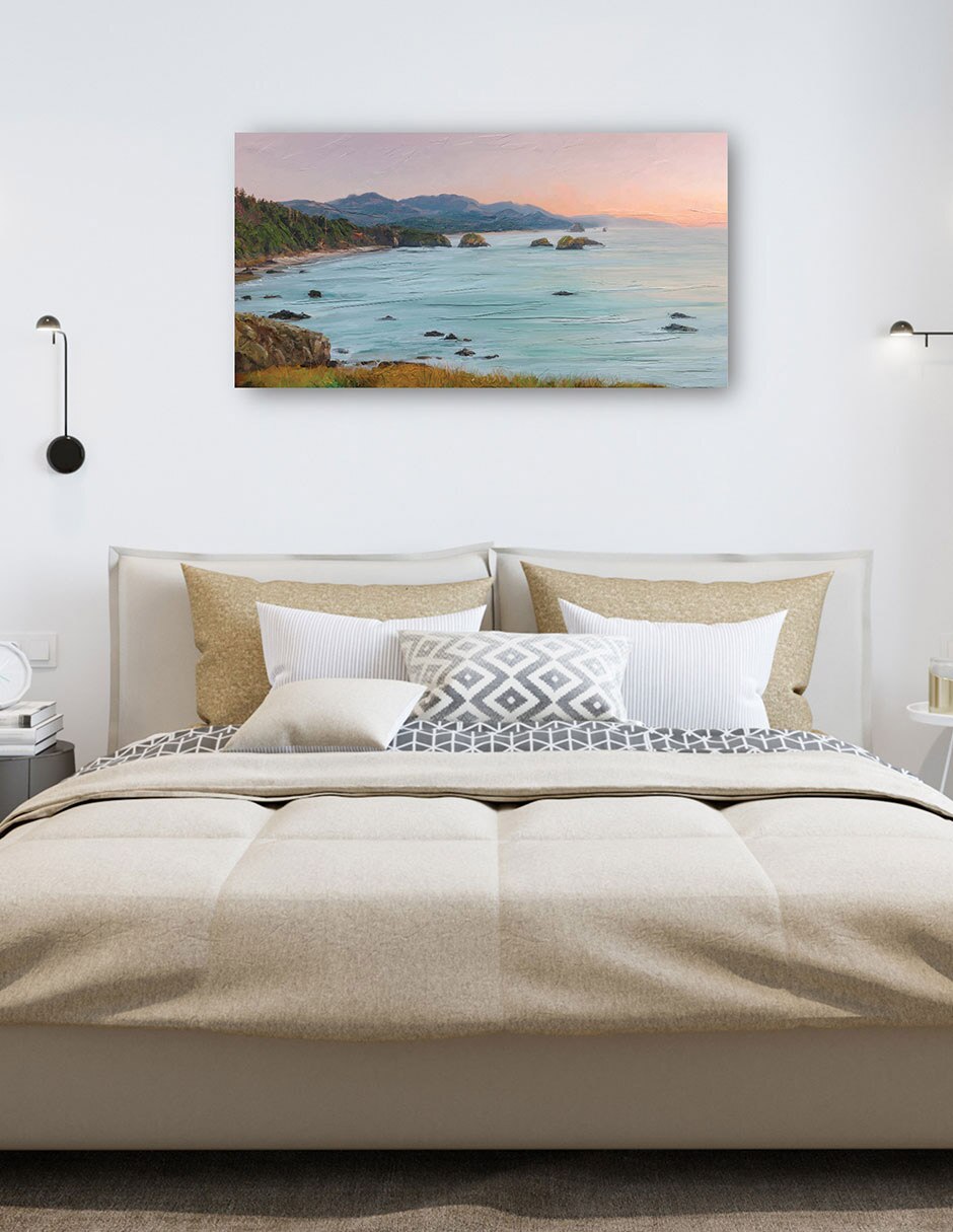 Cuadro decorativo Línea costera técnica mixta Playas 6