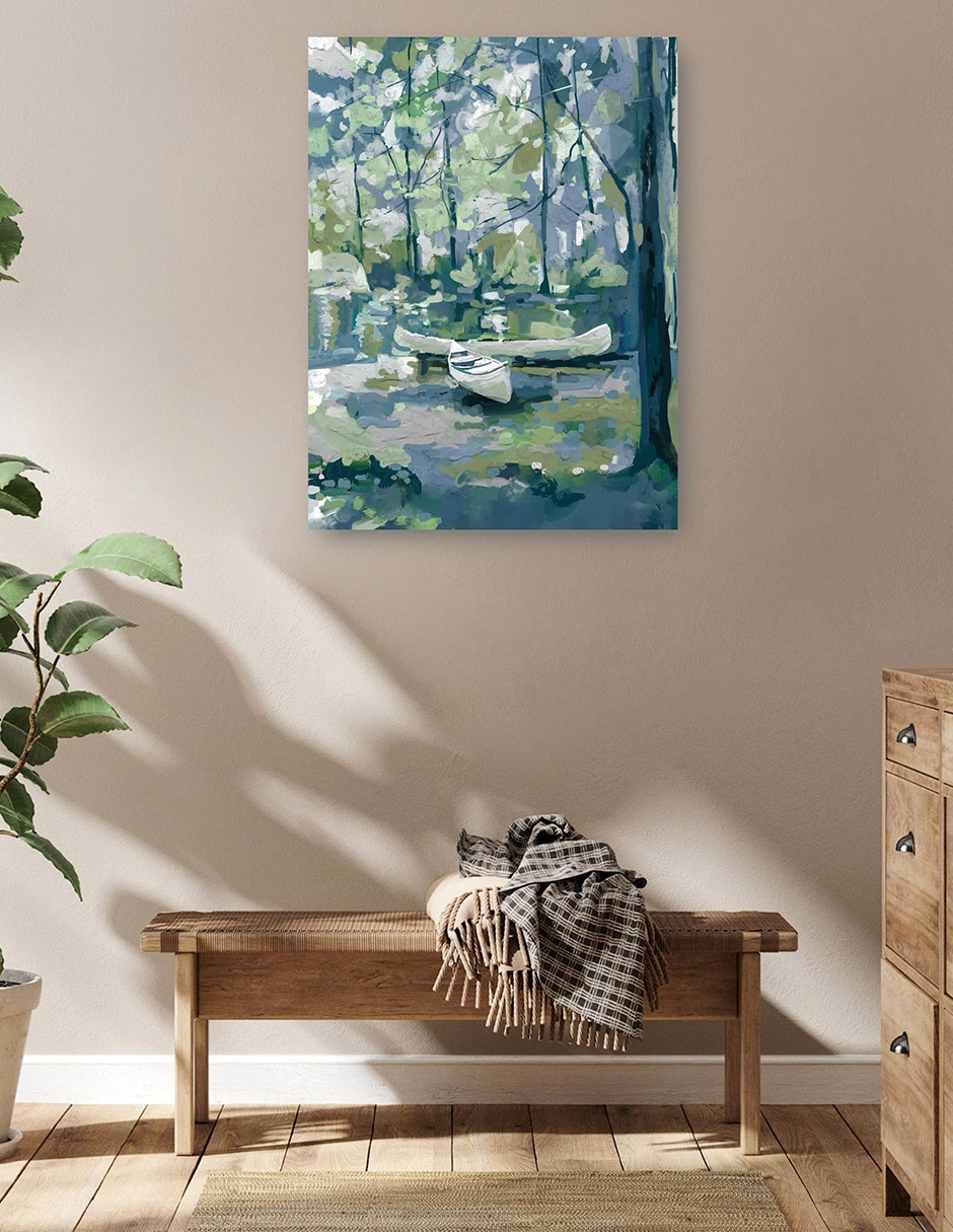 Cuadro decorativo Limpieza de canoas técnica mixta Lagos 6