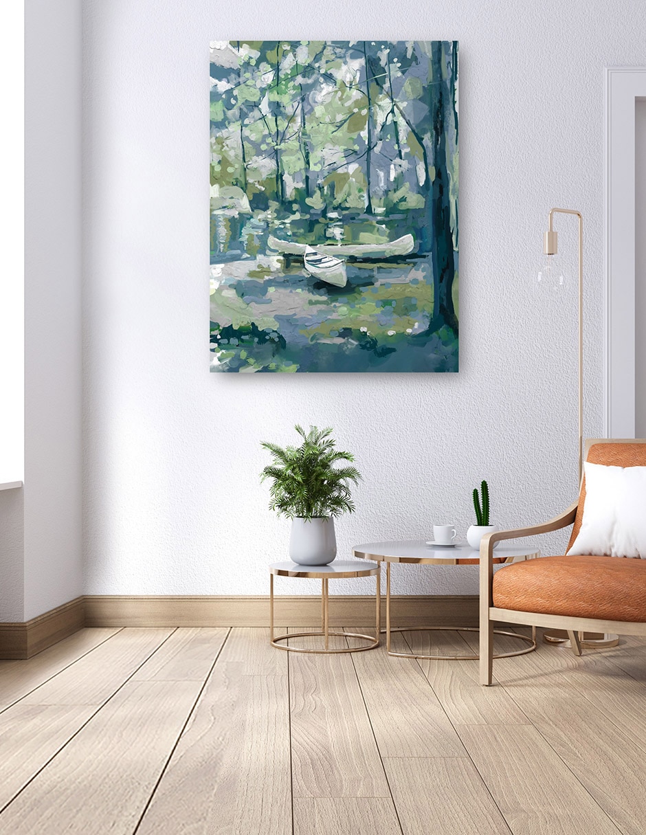 Cuadro decorativo Limpieza de canoas técnica mixta Lagos 7