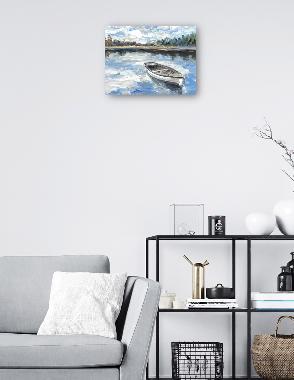 Cuadro decorativo Lago de la mañana técnica mixta Lagos 2