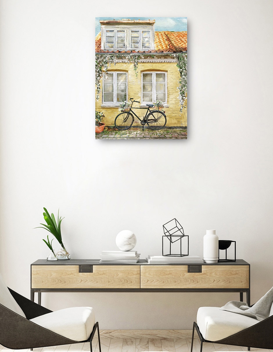 Cuadro decorativo La bicicleta técnica mixta Lugares 3