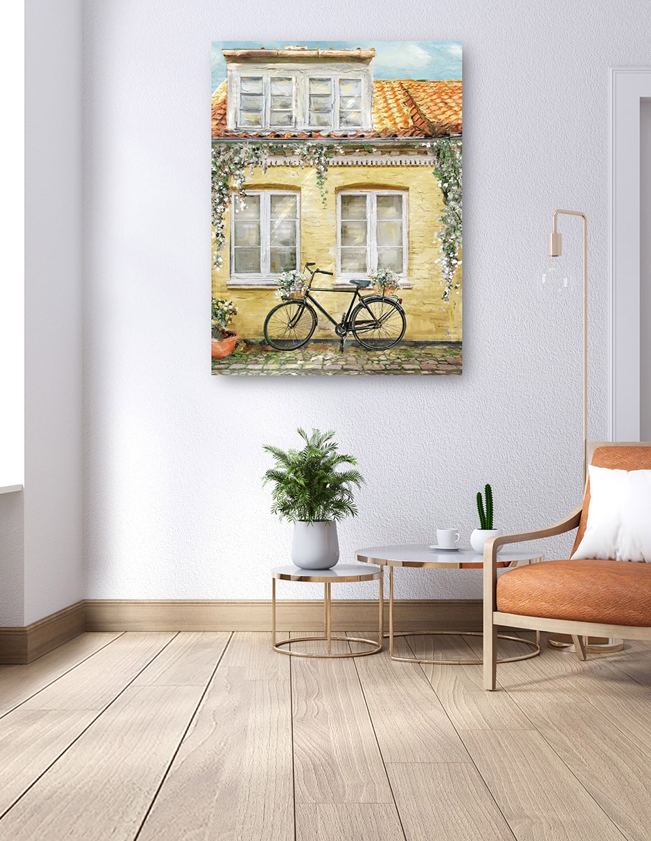 Cuadro decorativo La bicicleta técnica mixta Lugares 6