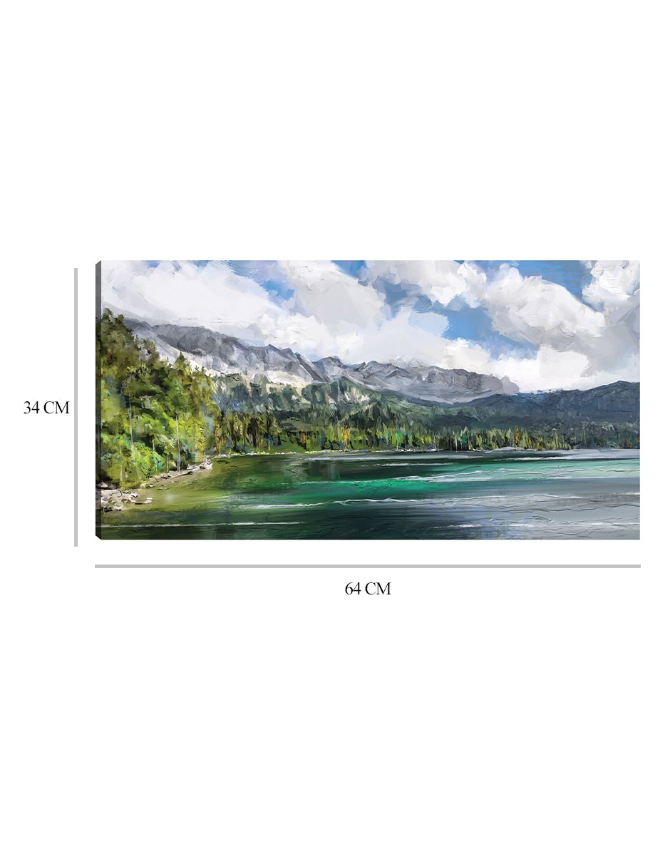Cuadro decorativo Lago de verano técnica mixta Lagos 2