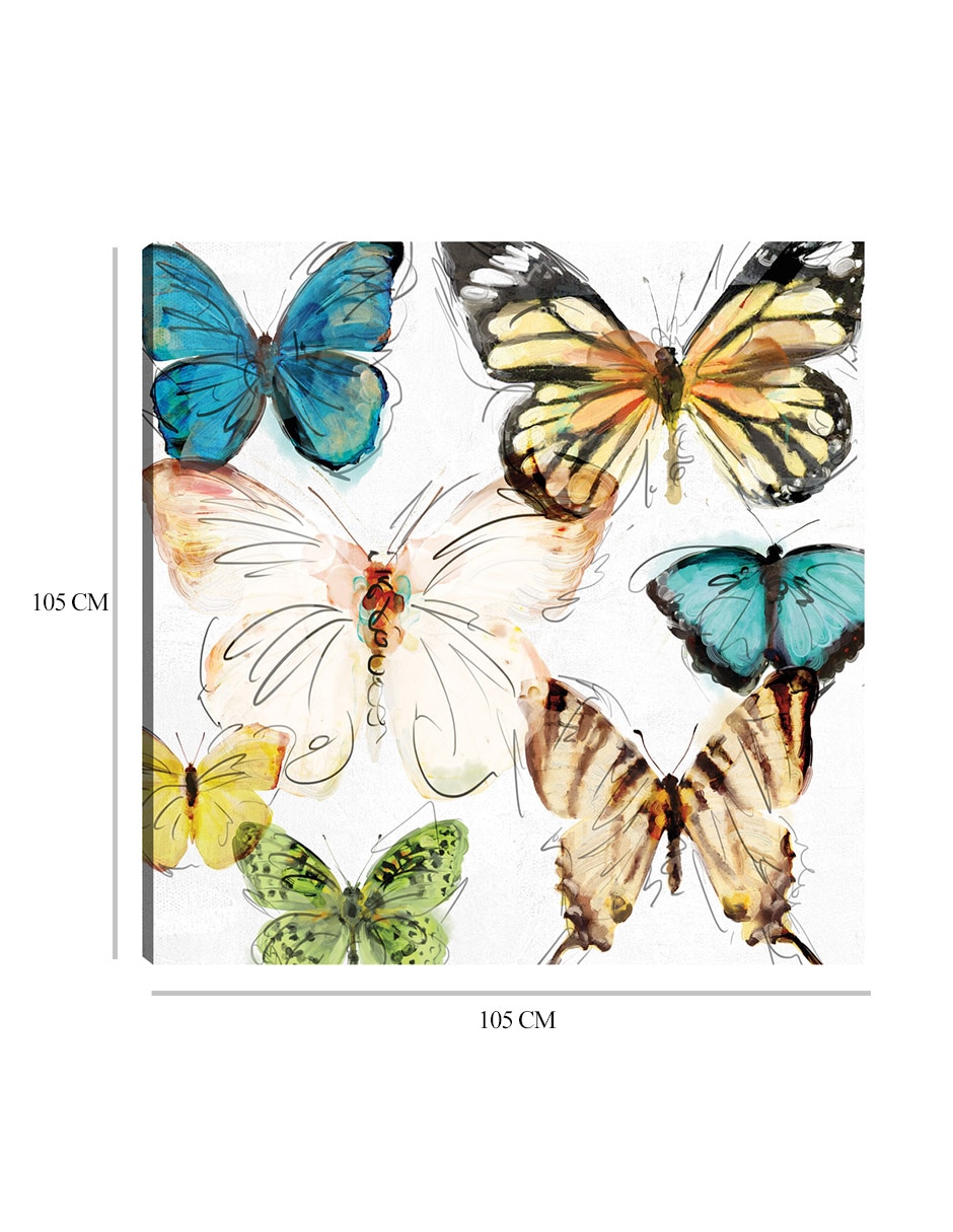 Cuadro decorativo Les Papillons II técnica mixta Vida Silvestre 2