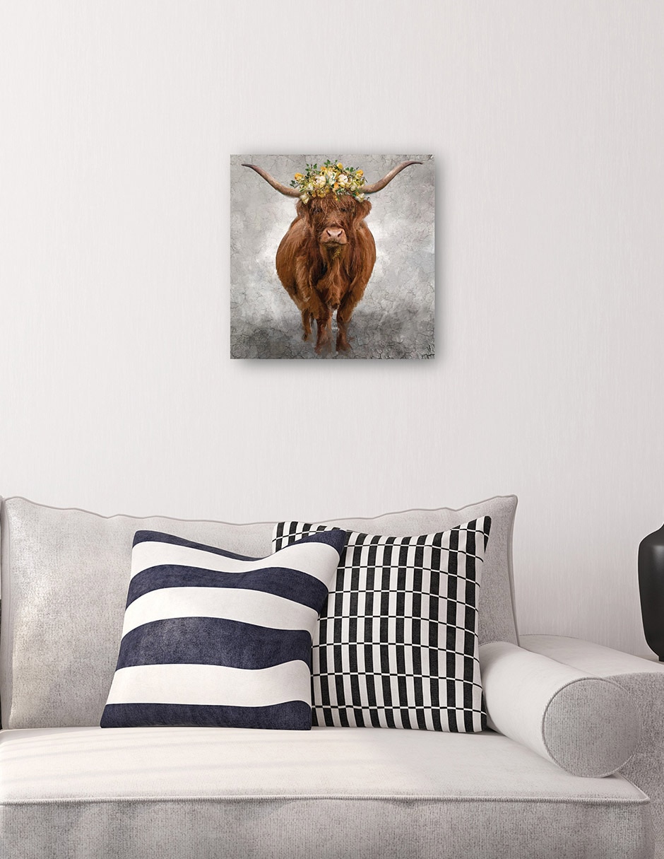 Cuadro decorativo Lady Longhorn técnica mixta Animales Domésticos 4