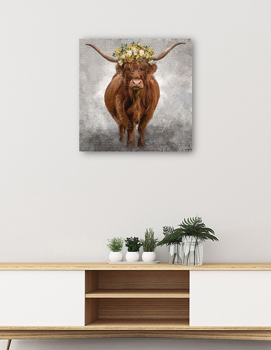 Cuadro decorativo Lady Longhorn técnica mixta Animales Domésticos 5