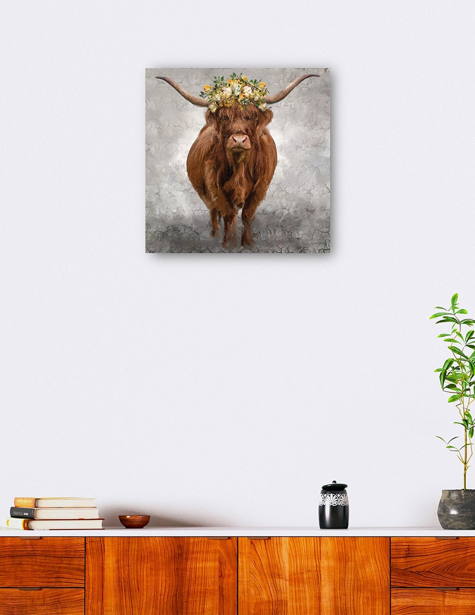 Cuadro decorativo Lady Longhorn técnica mixta Animales Domésticos 6
