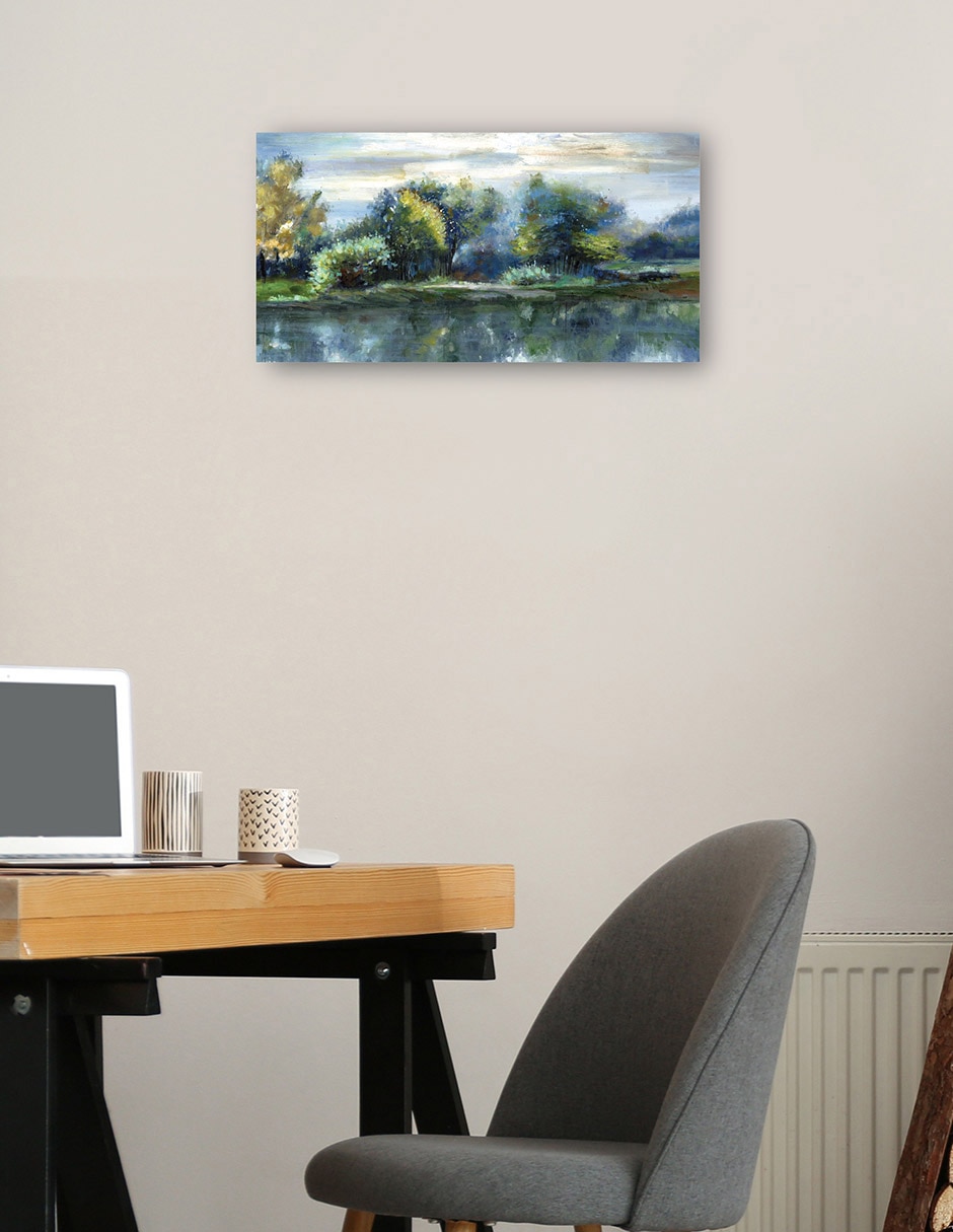Cuadro decorativo Lago de primavera técnica mixta Lagos 2