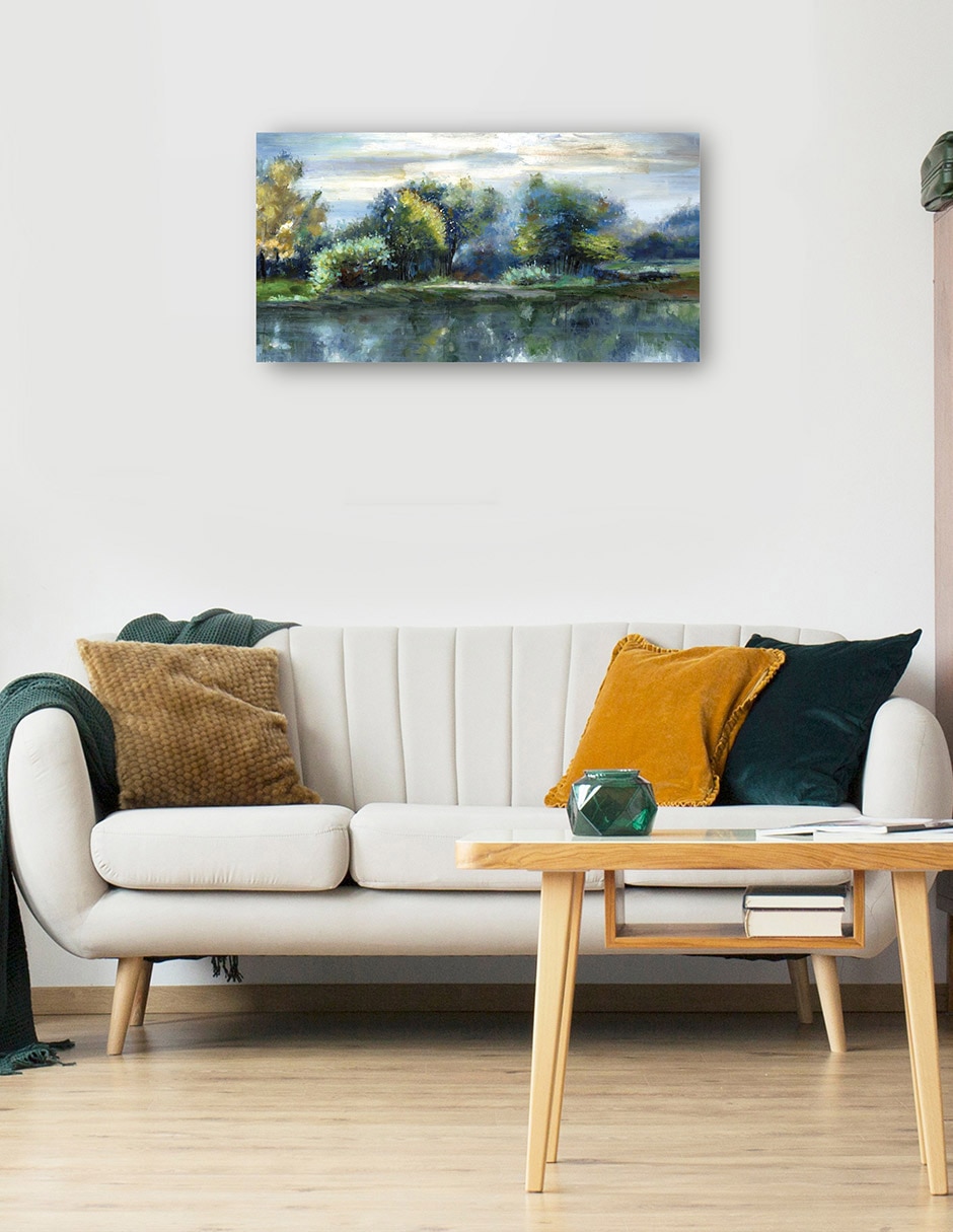 Cuadro decorativo Lago de primavera técnica mixta Lagos 5