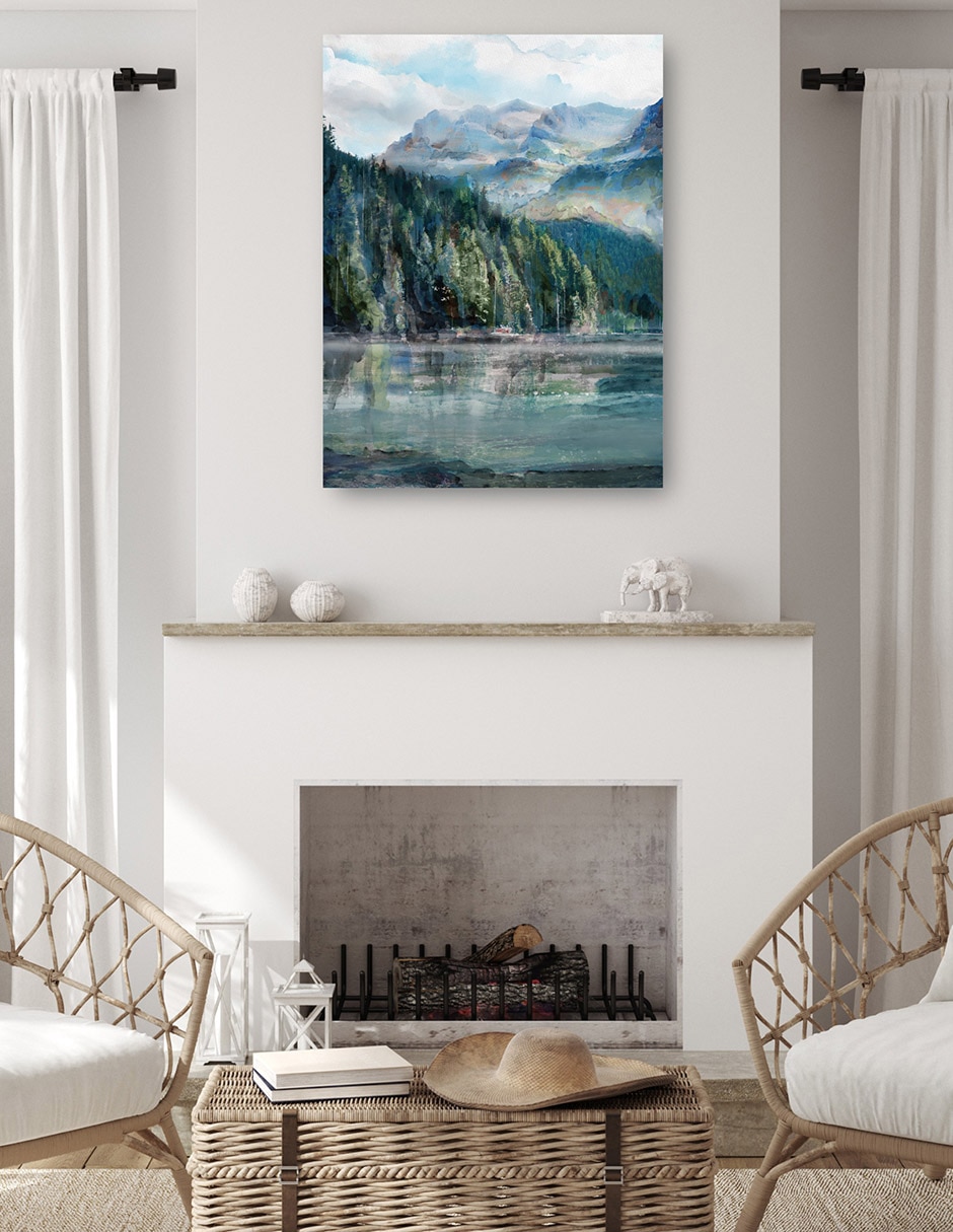 Cuadro decorativo Lago de montaña II técnica mixta Lagos 4