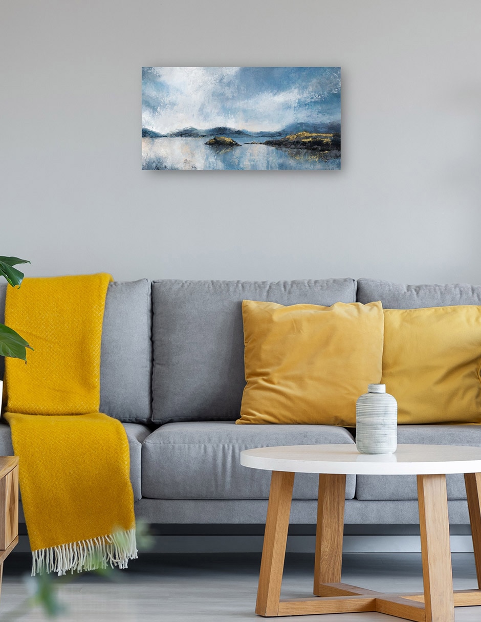 Cuadro decorativo Lago cielo técnica mixta Lagos 4