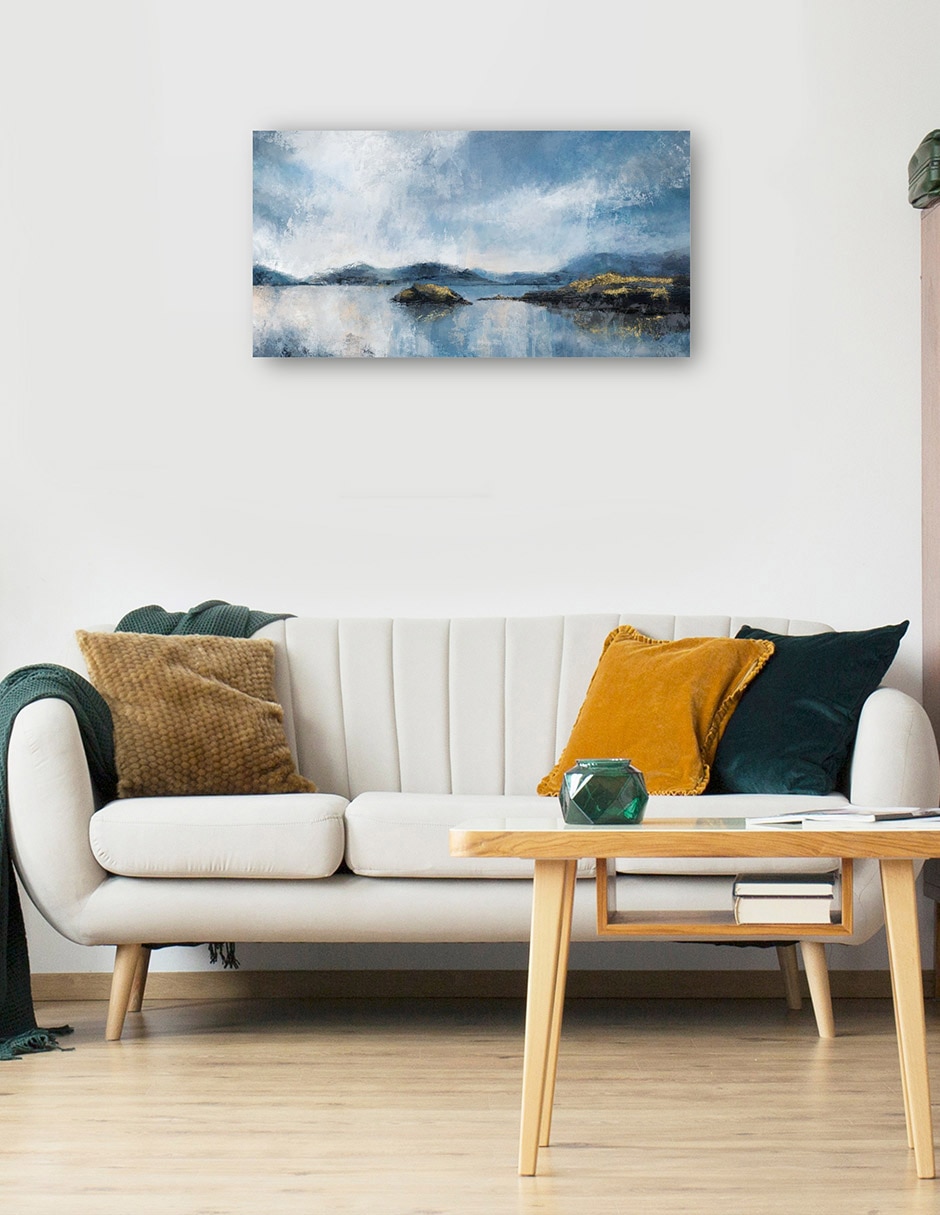 Cuadro decorativo Lago cielo técnica mixta Lagos 5
