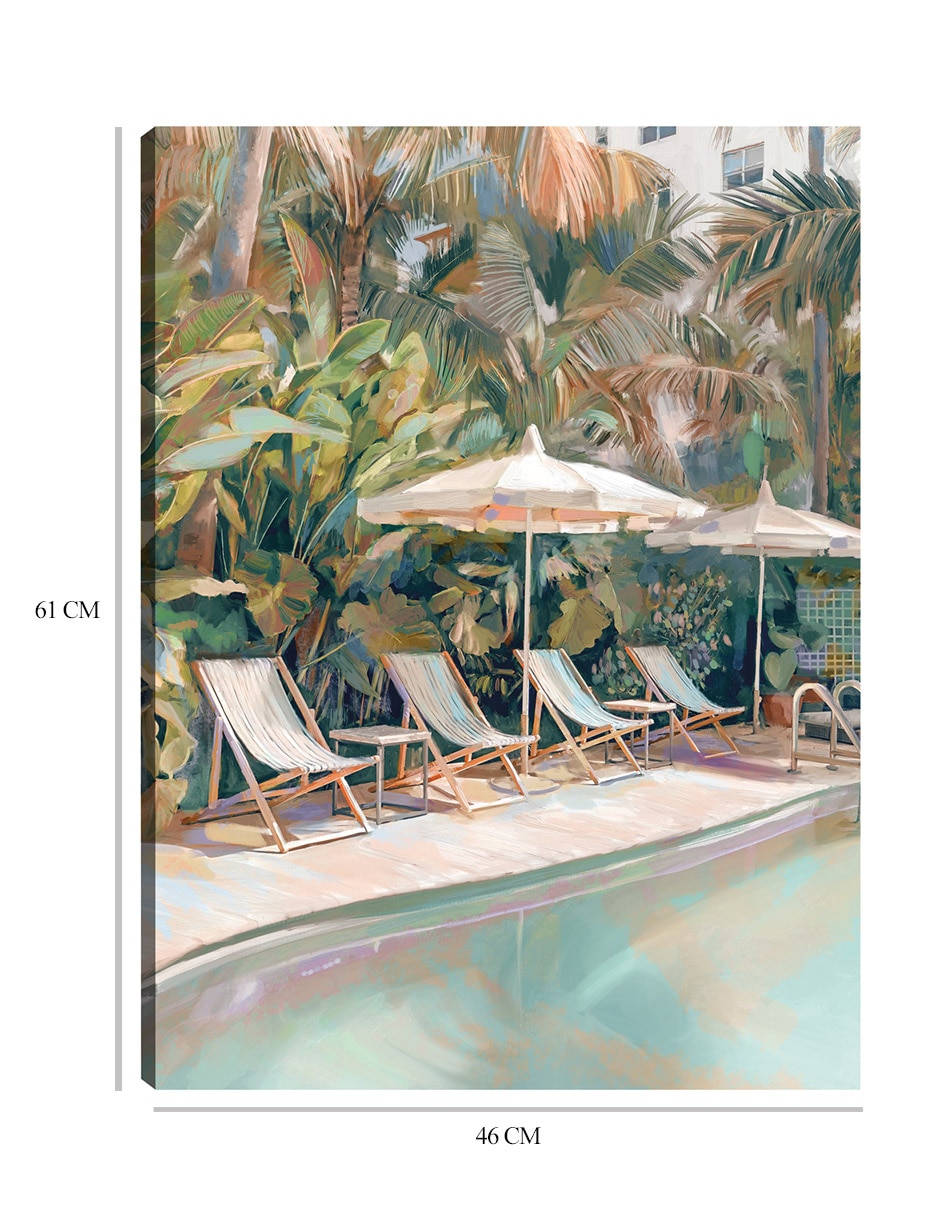 Cuadro decorativo Junto a la piscina técnica mixta Lugares 2