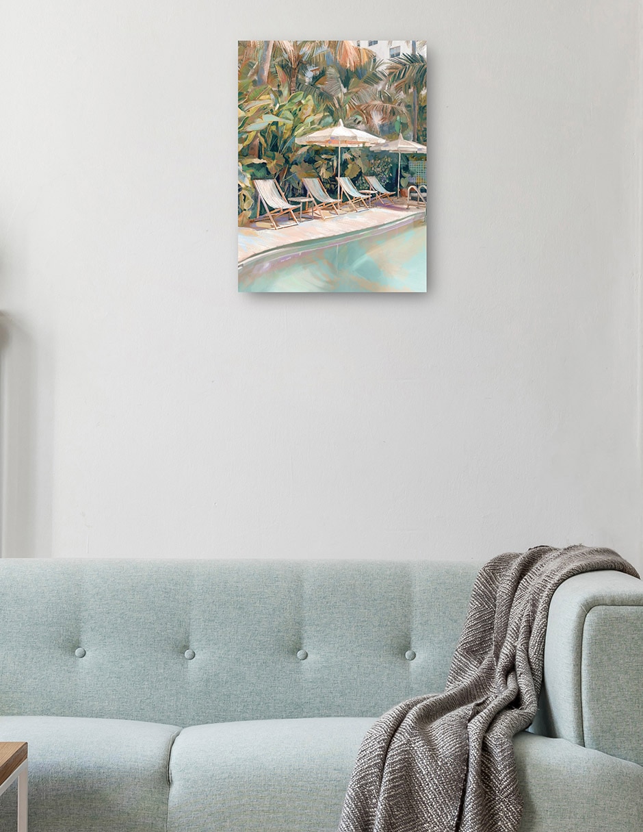Cuadro decorativo Junto a la piscina técnica mixta Lugares 2