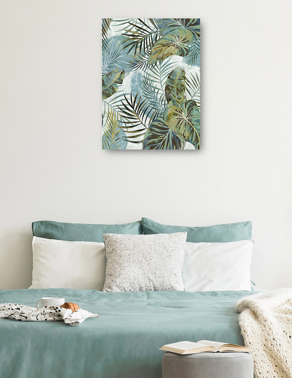 Cuadro decorativo técnica mixta Palmas 3