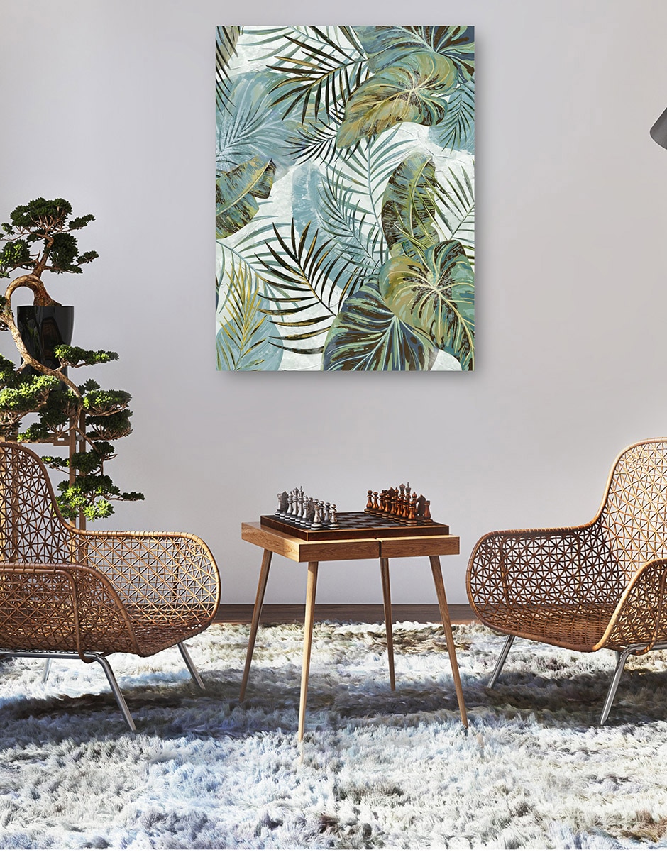 Cuadro decorativo técnica mixta Palmas 5