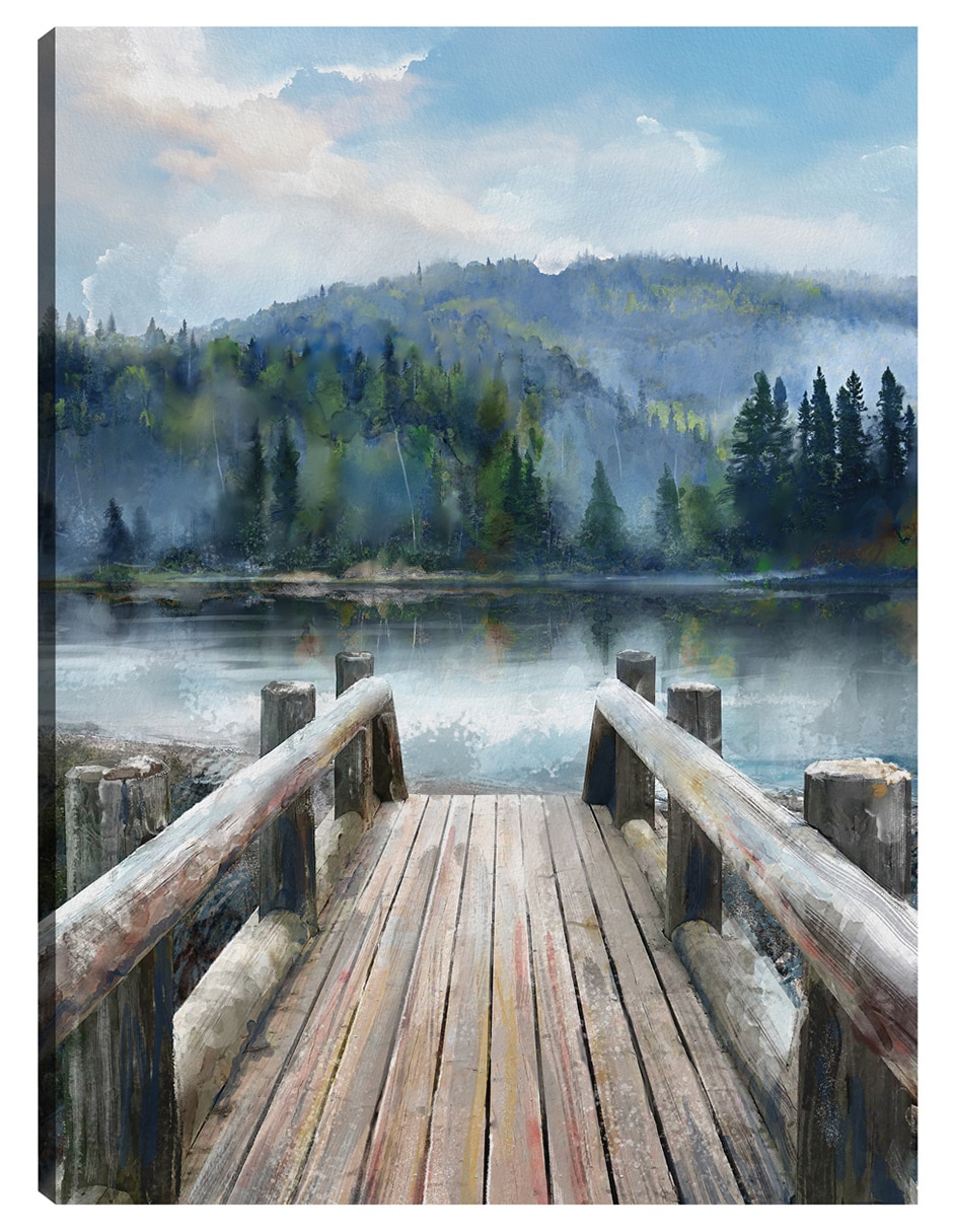 Cuadro decorativo Lago de montaña técnica mixta Lagos