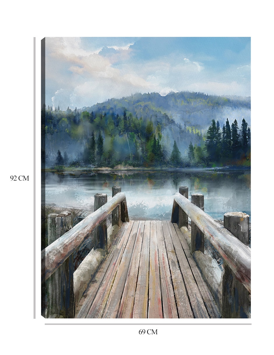 Cuadro decorativo Lago de montaña técnica mixta Lagos 2
