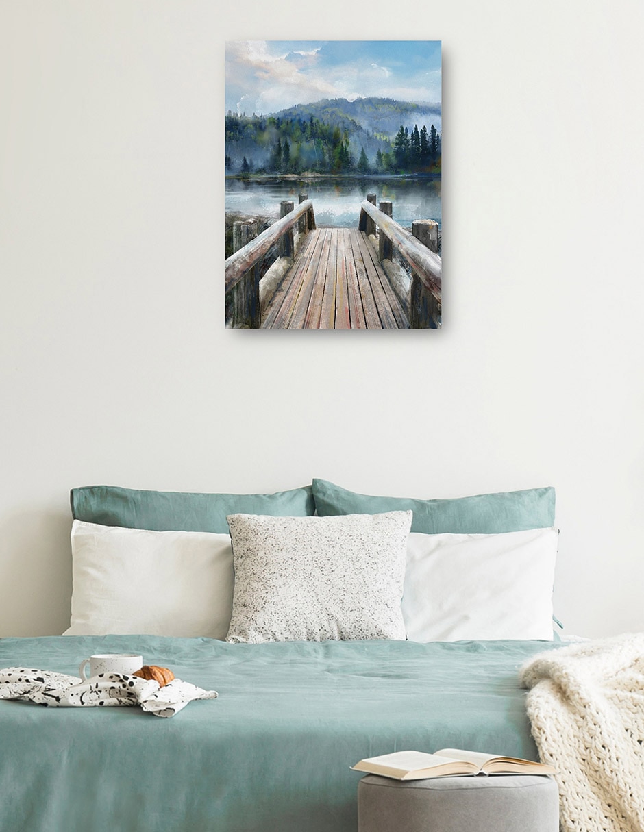 Cuadro decorativo Lago de montaña técnica mixta Lagos 3