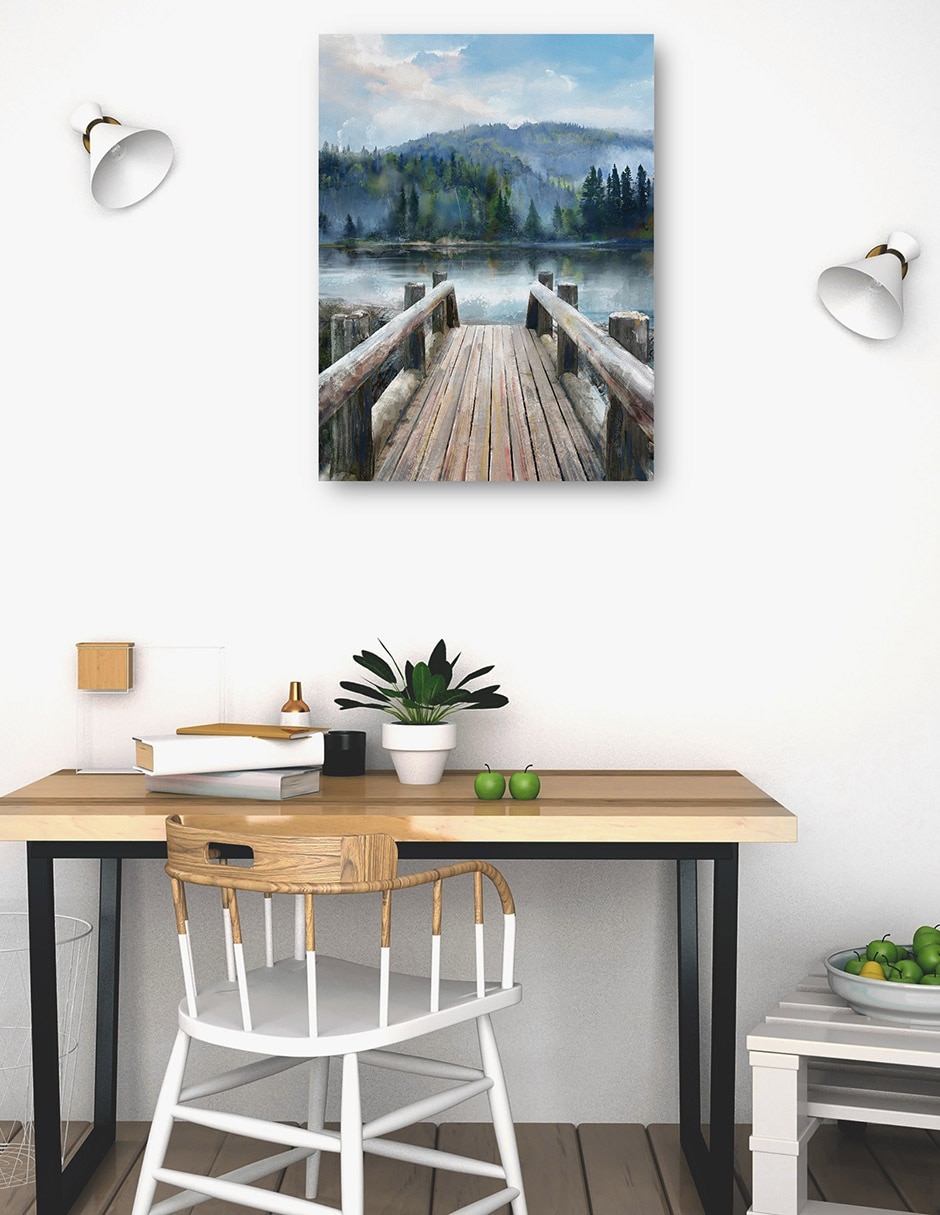 Cuadro decorativo Lago de montaña técnica mixta Lagos 4
