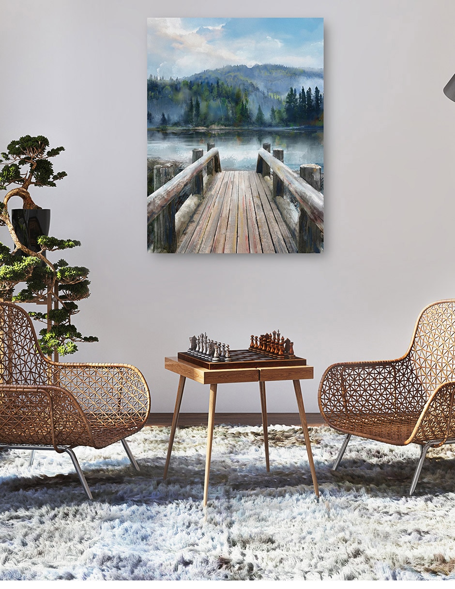 Cuadro decorativo Lago de montaña técnica mixta Lagos 5