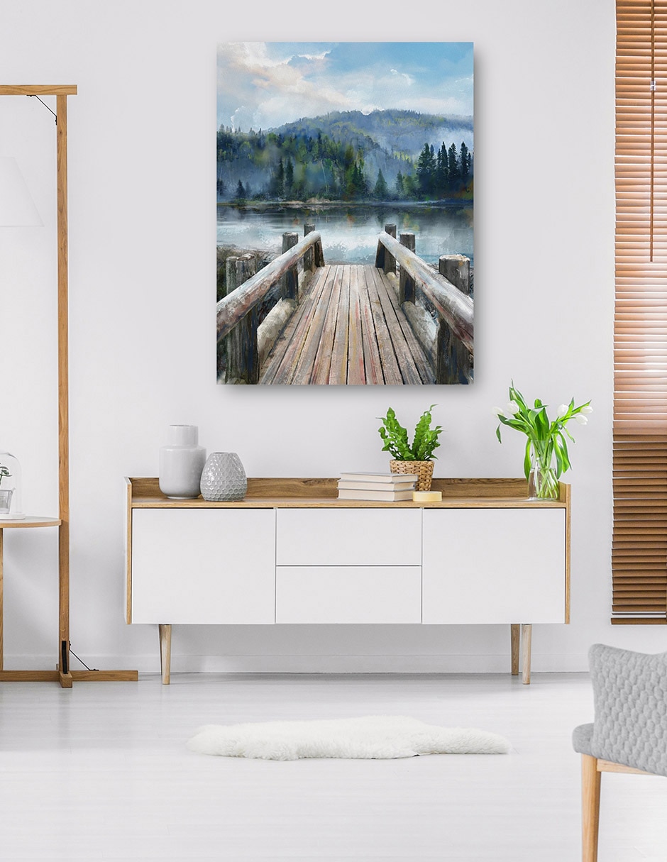 Cuadro decorativo Lago de montaña técnica mixta Lagos 6