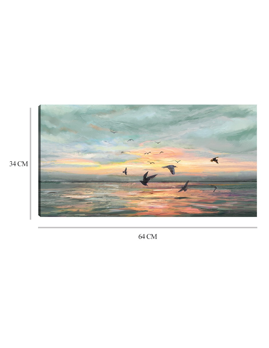 Cuadro decorativo Vuelo al amanecer técnica mixta Crepúsculo 2