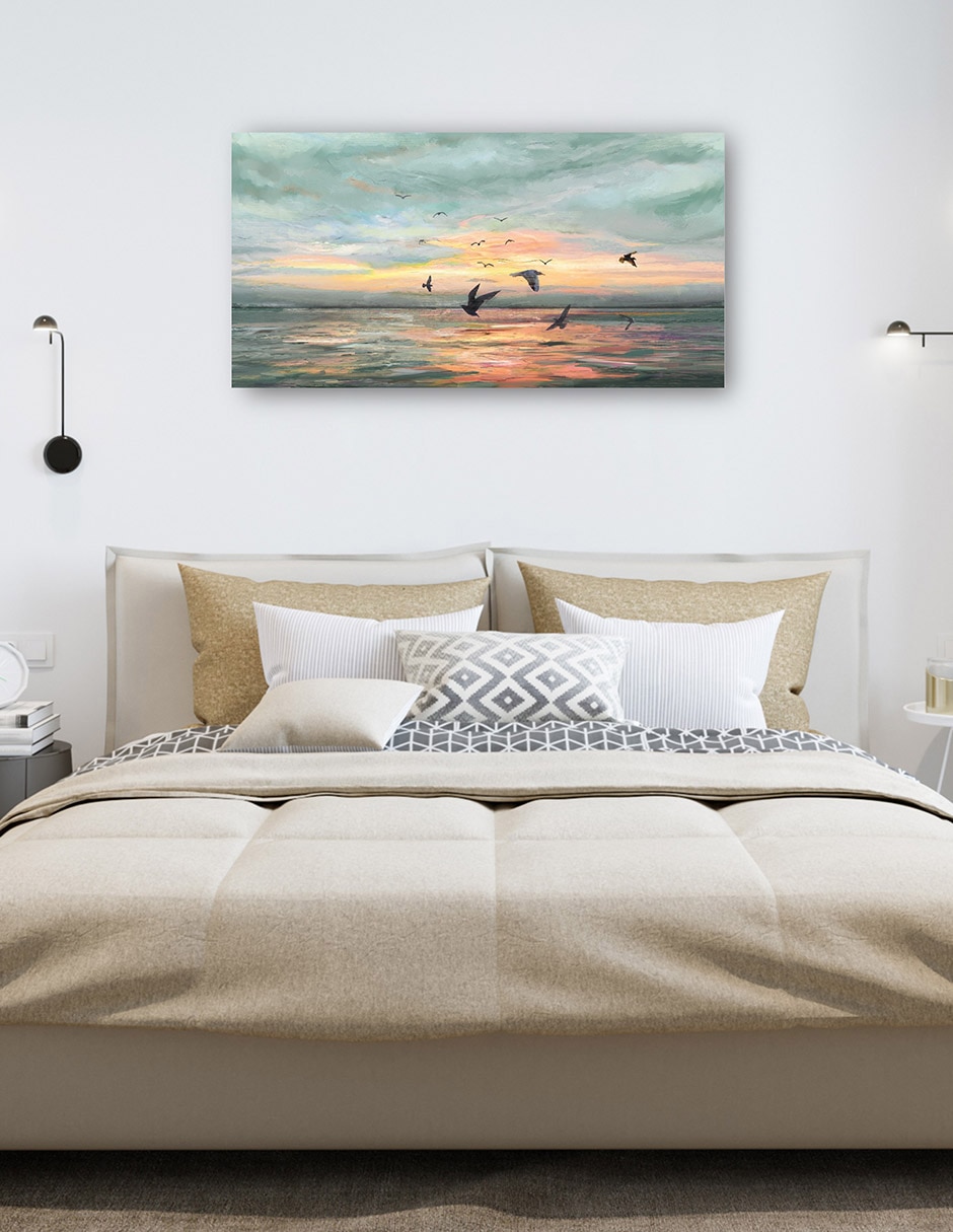 Cuadro decorativo Vuelo al amanecer técnica mixta Crepúsculo 6