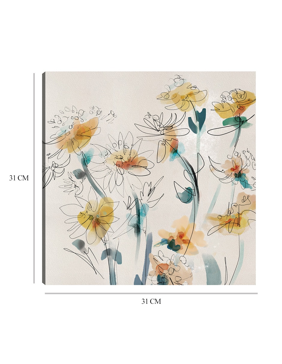 Cuadro decorativo Líneas finas técnica mixta Primavera 2