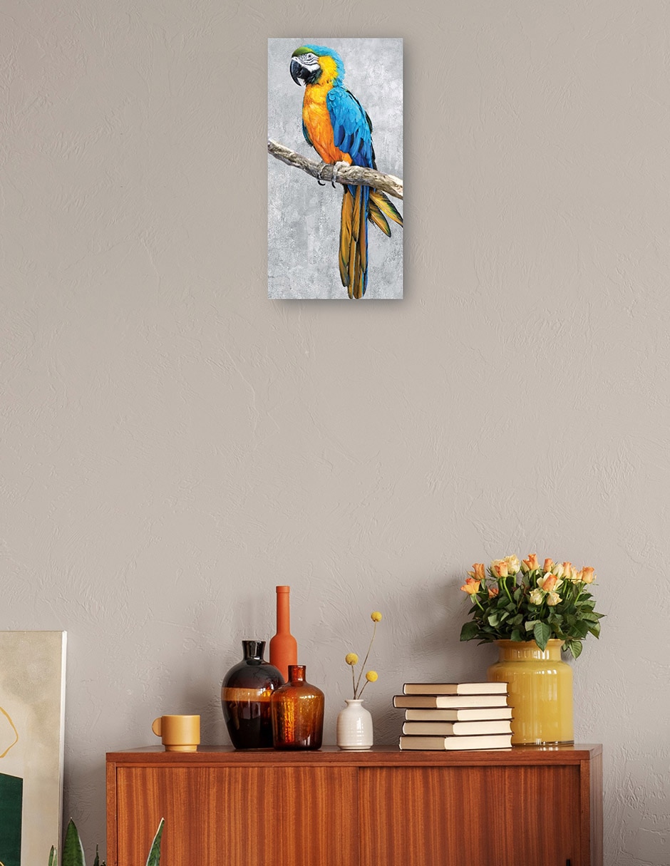 Cuadro decorativo Loros Tropicales II técnica mixta Aves Silvestres 4