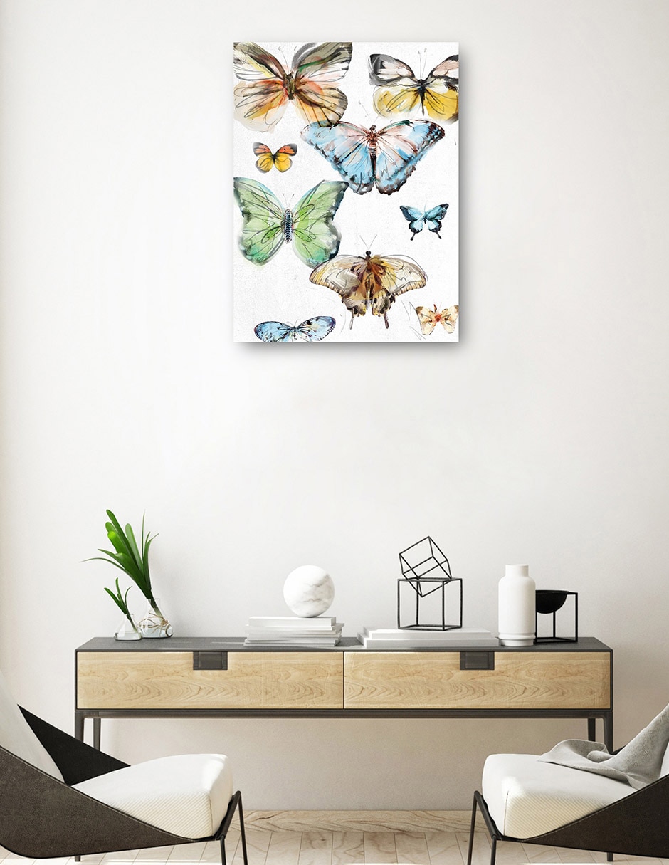 Cuadro decorativo Los Papillons I técnica mixta Vida Silvestre 3