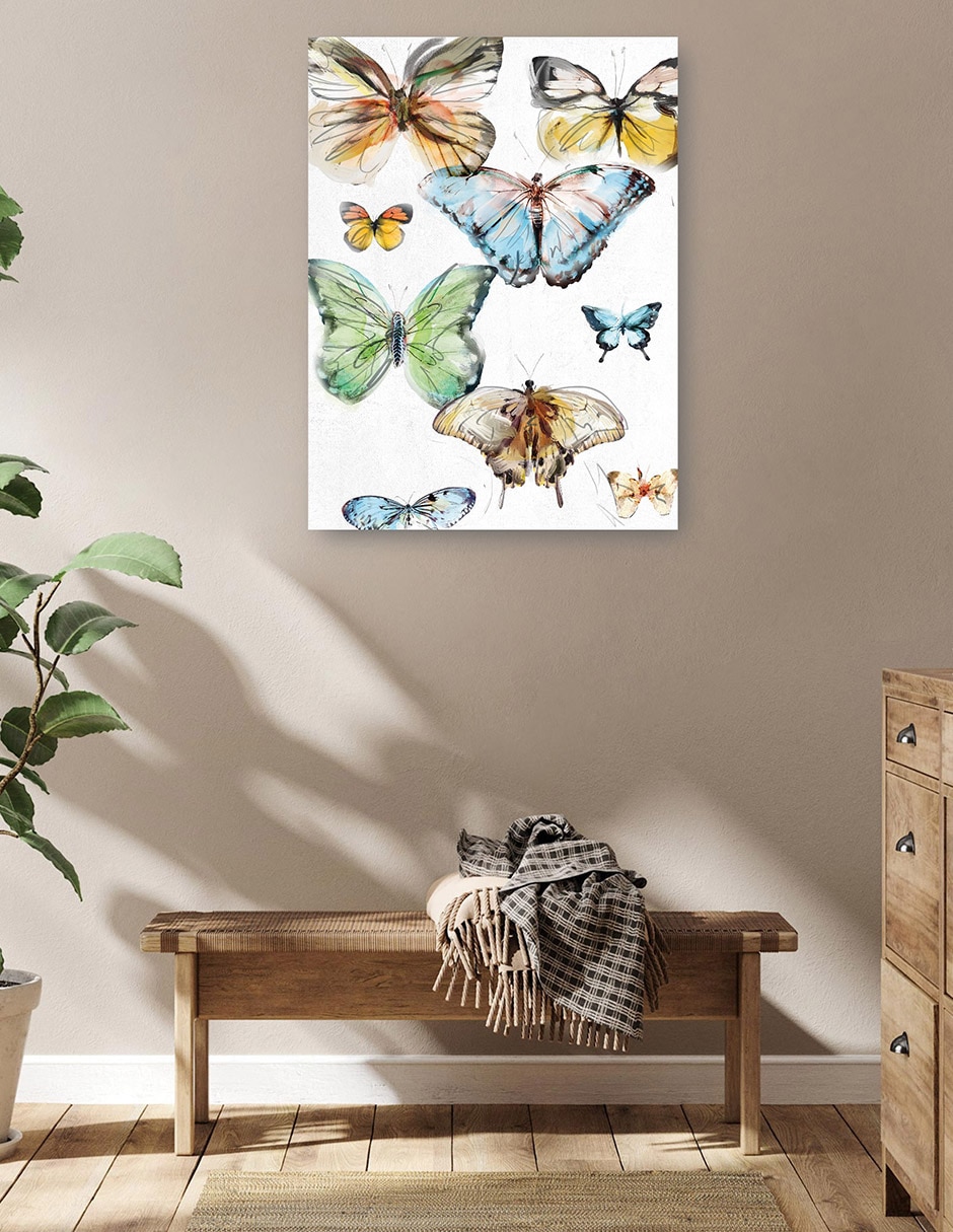 Cuadro decorativo Los Papillons I técnica mixta Vida Silvestre 5