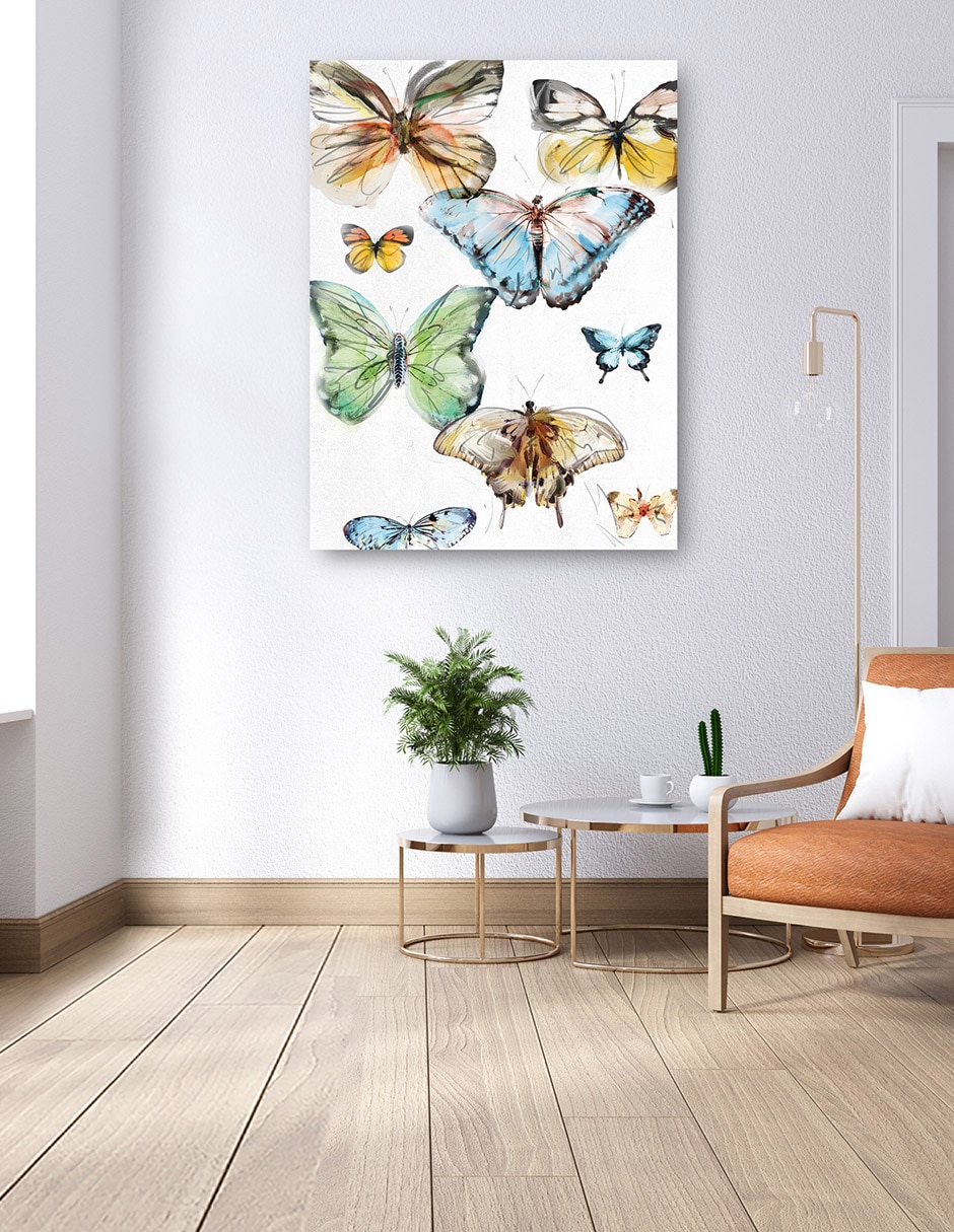 Cuadro decorativo Los Papillons I técnica mixta Vida Silvestre 6