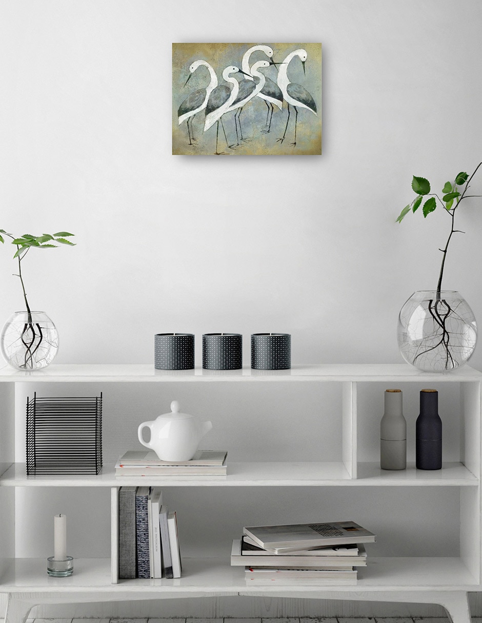 Cuadro decorativo técnica mixta Aves Silvestres 2