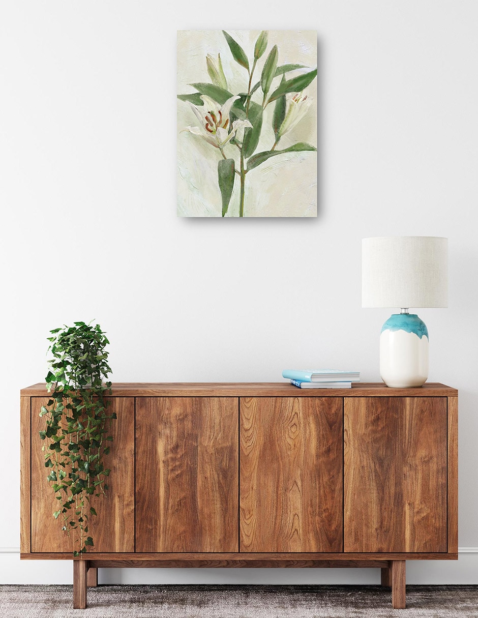 Cuadro decorativo Lys Blancs I técnica mixta Floración 2