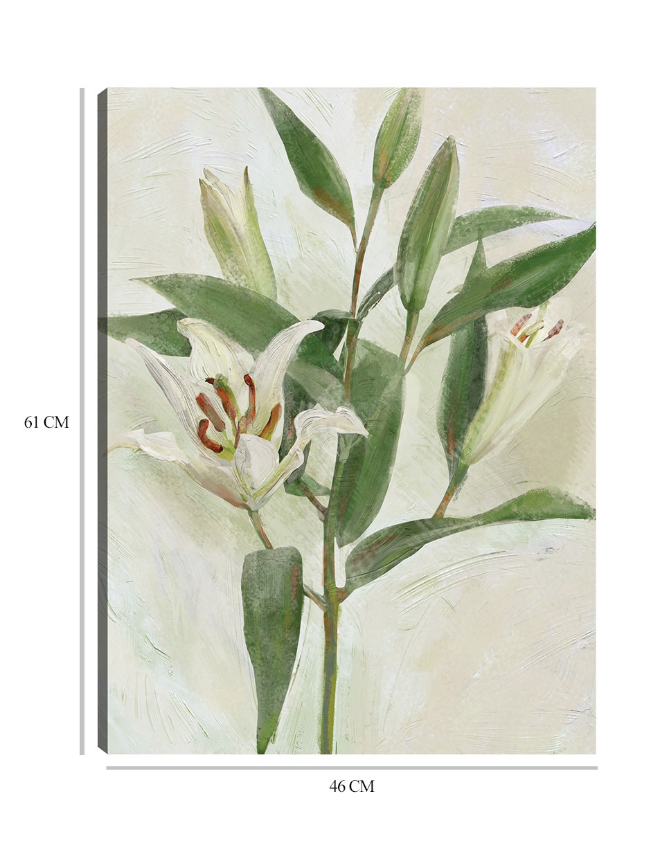 Cuadro decorativo Lys Blancs I técnica mixta Floración 2