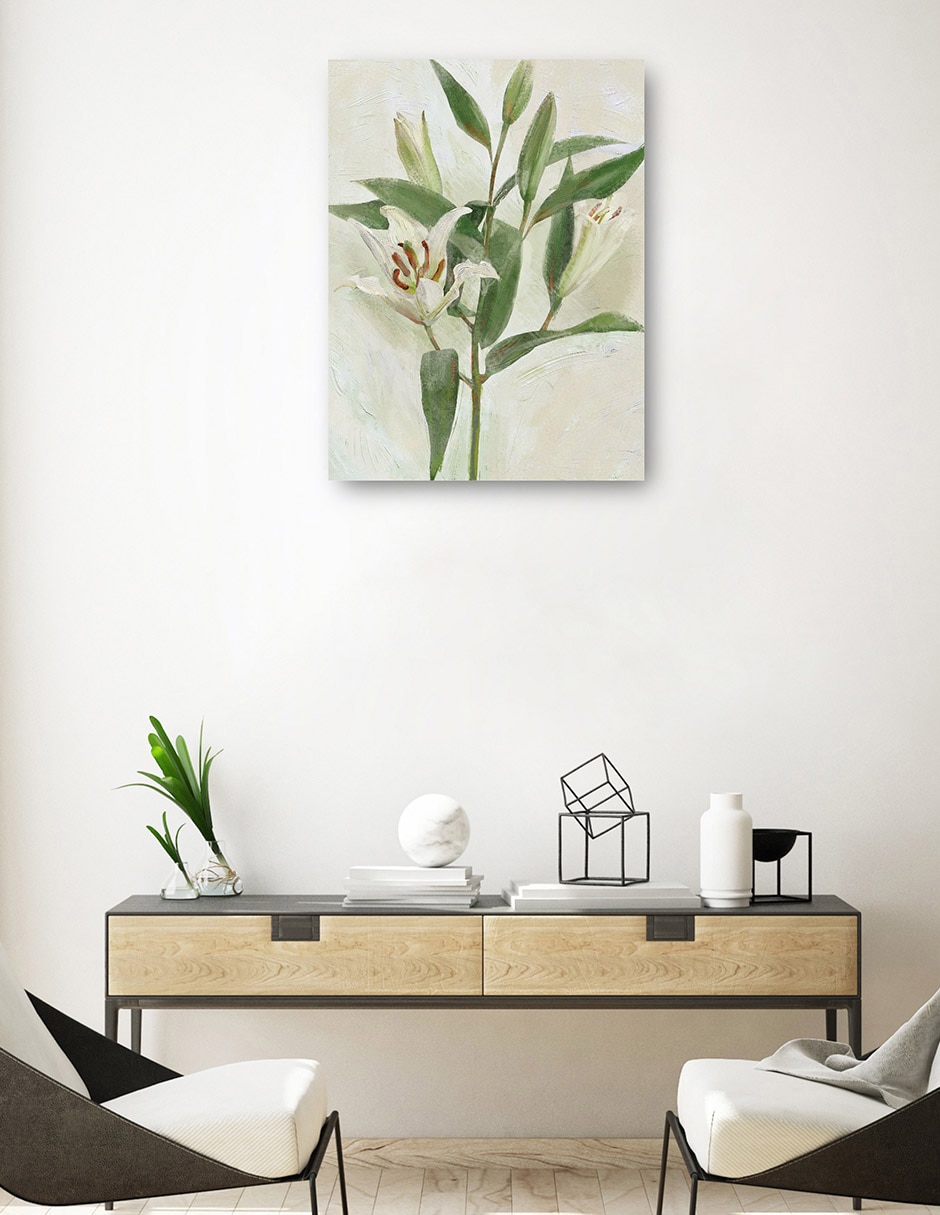 Cuadro decorativo Lys Blancs I técnica mixta Floración 3