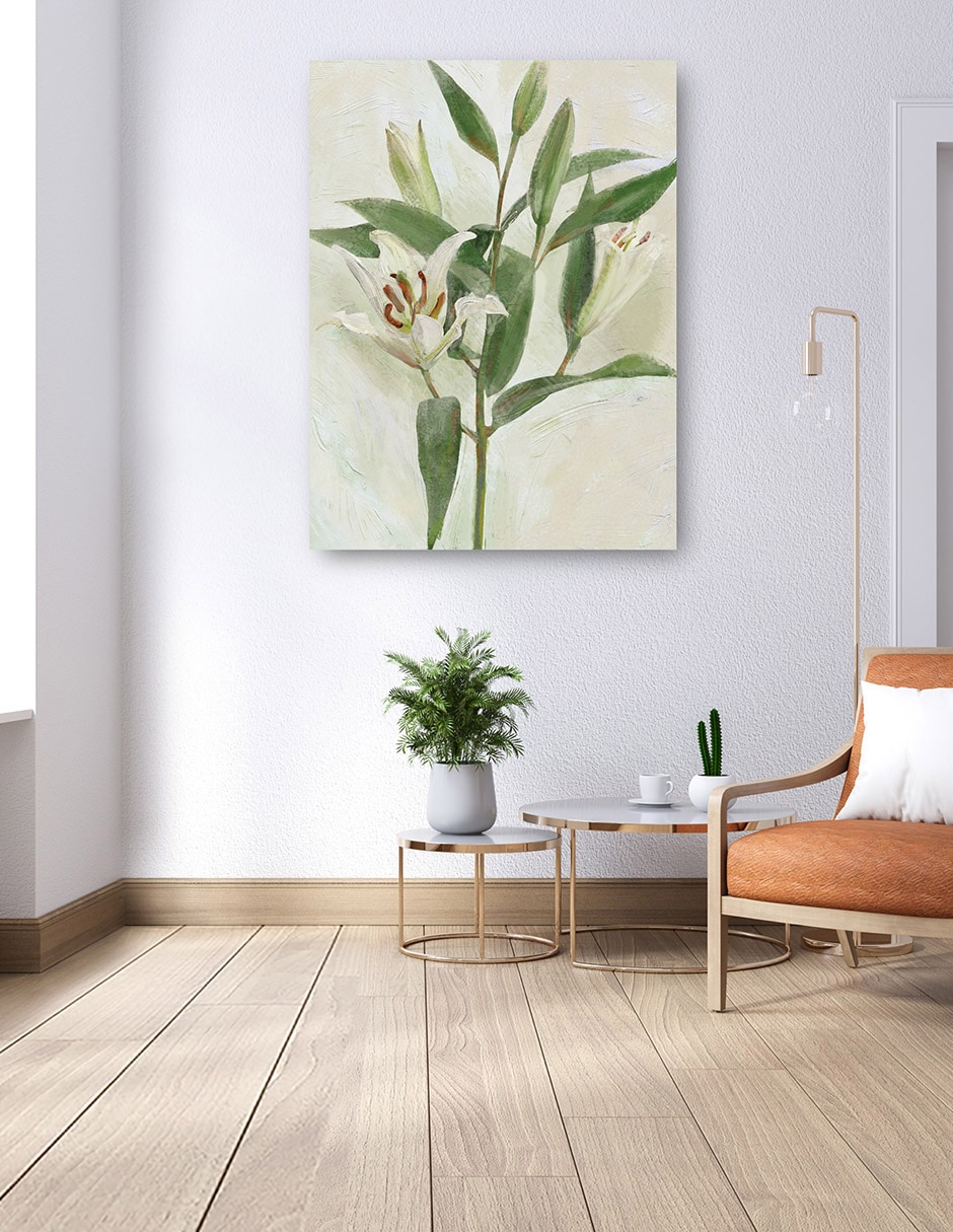 Cuadro decorativo Lys Blancs I técnica mixta Floración 6