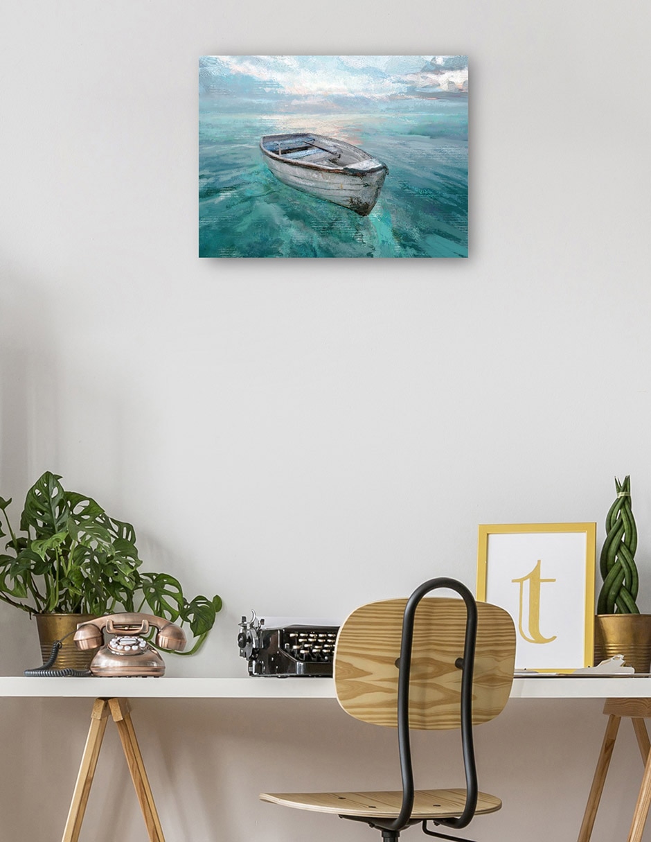 Cuadro decorativo Mar tranquilo técnica mixta Navegación 3