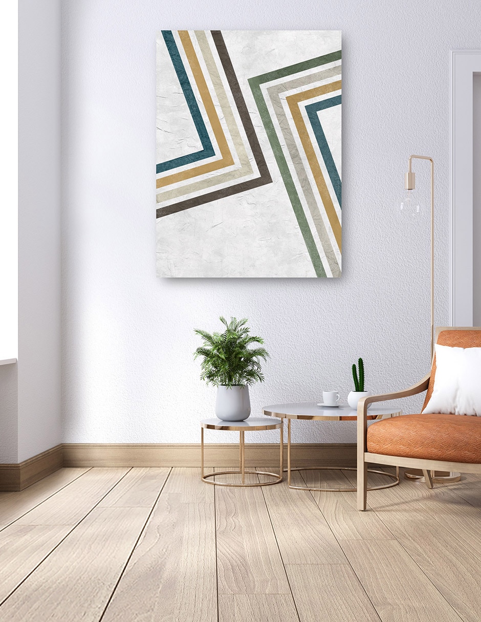 Cuadro decorativo Líneas de mediados de siglo II técnica mixta Formas 6