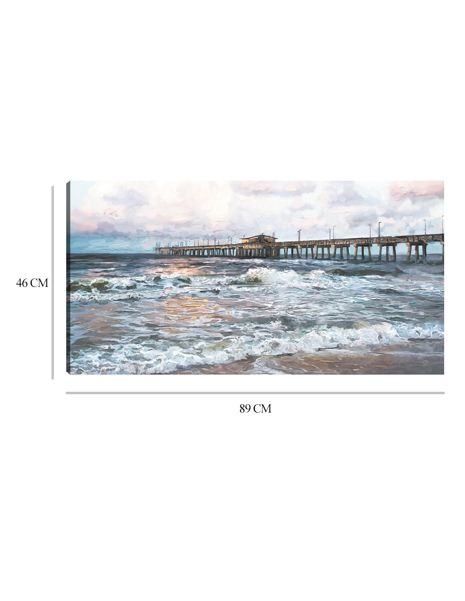 Cuadro decorativo Luz del muelle crepuscular técnica mixta Playas 9